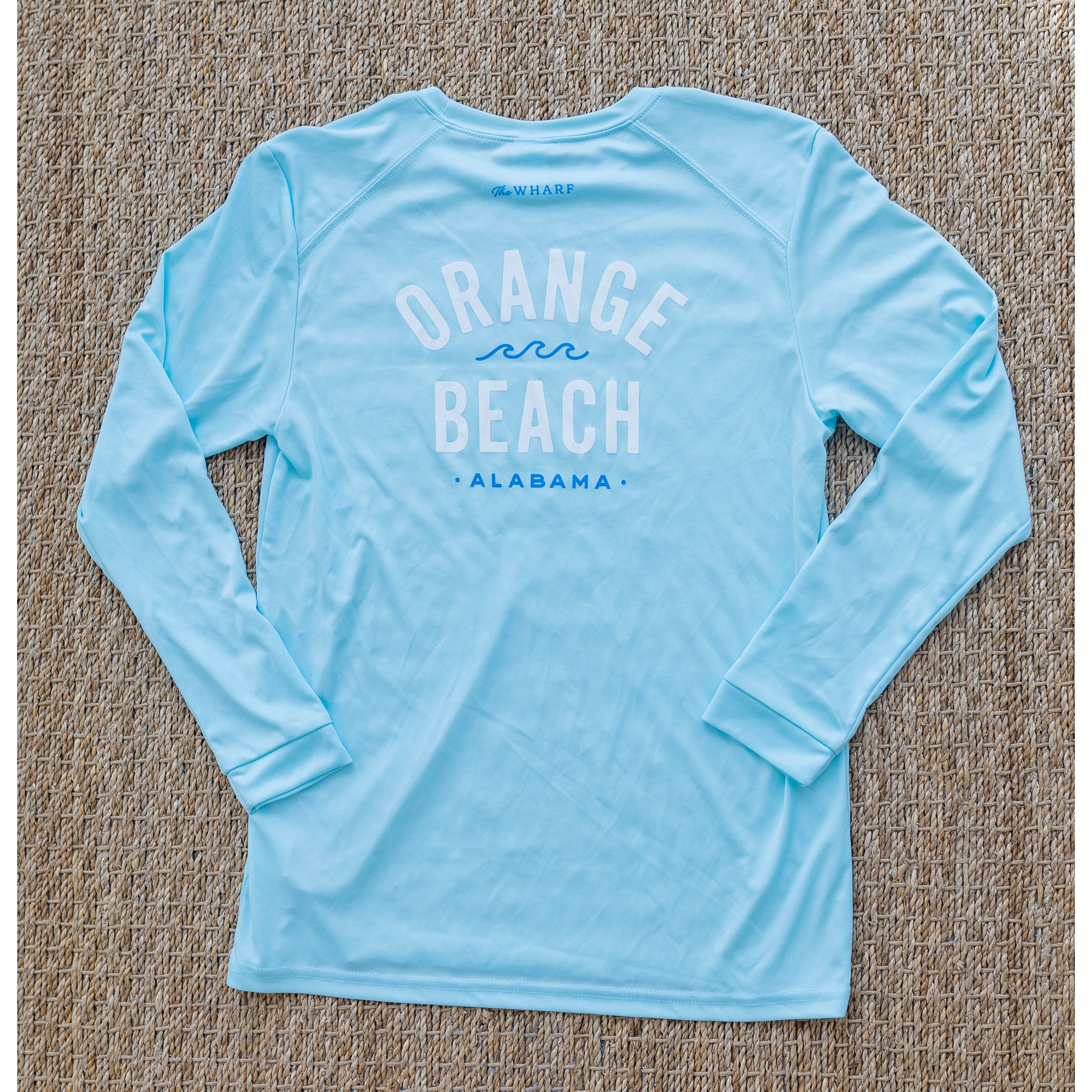 Orange Beach Wave Youth Performance Long Sleeve Shirt