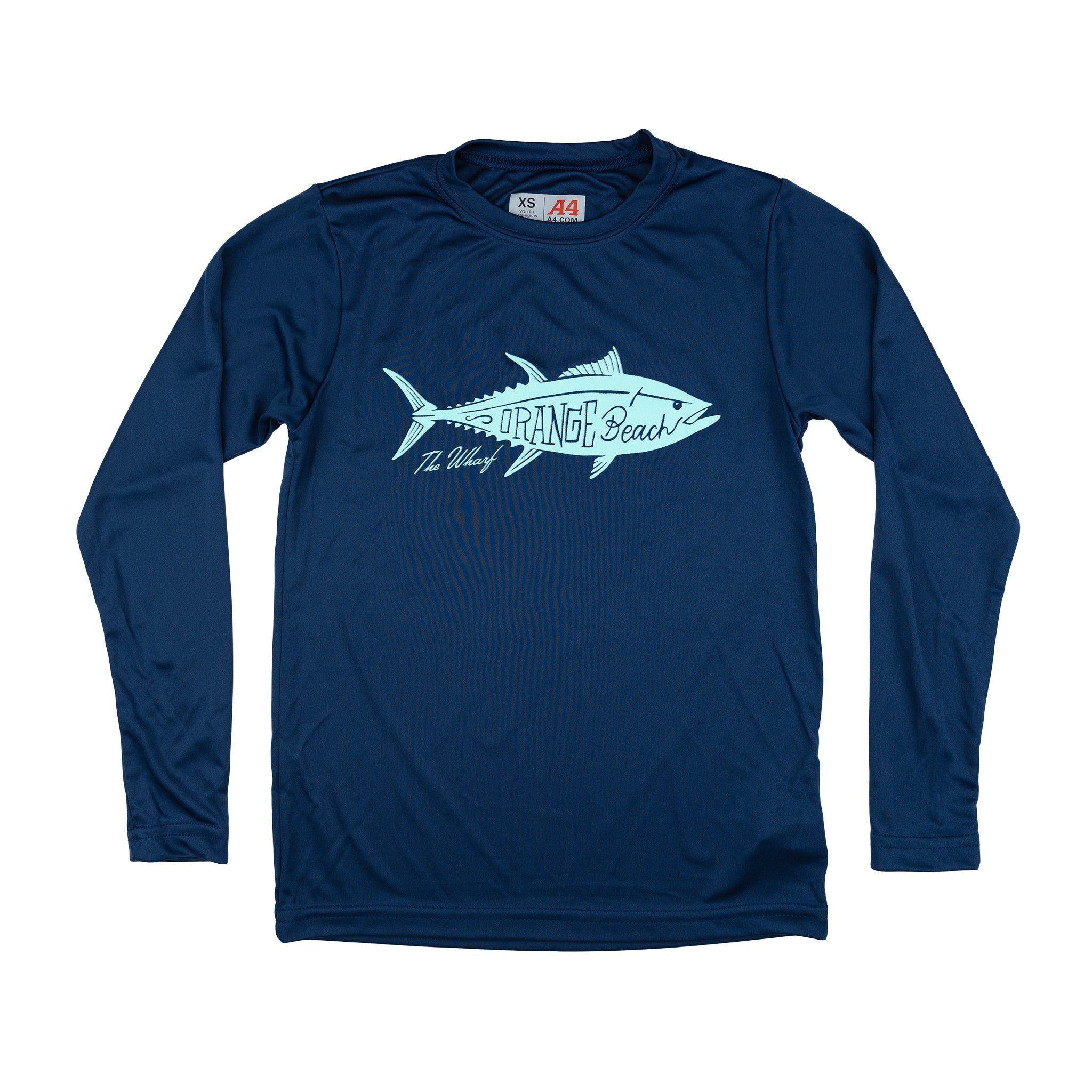 Orange Beach Fish Youth Performance Long Sleeve